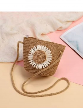 Kid's Crochet Mini Bag W/ Flowers